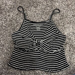 American Eagle Outfitters Black and White Striped Camisole